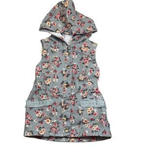 Little Lass Floral Hooded Sleeveless Dress Girls 4t